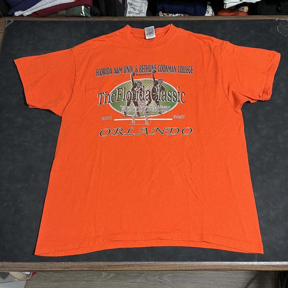 Vintage Florida Classic Shirt Mens XL Orange Orlando FAMU Rattlers BCC HBCU